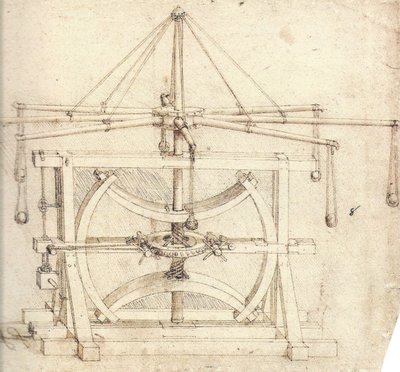 Flywheel (mechanics) by Leonardo da Vinci